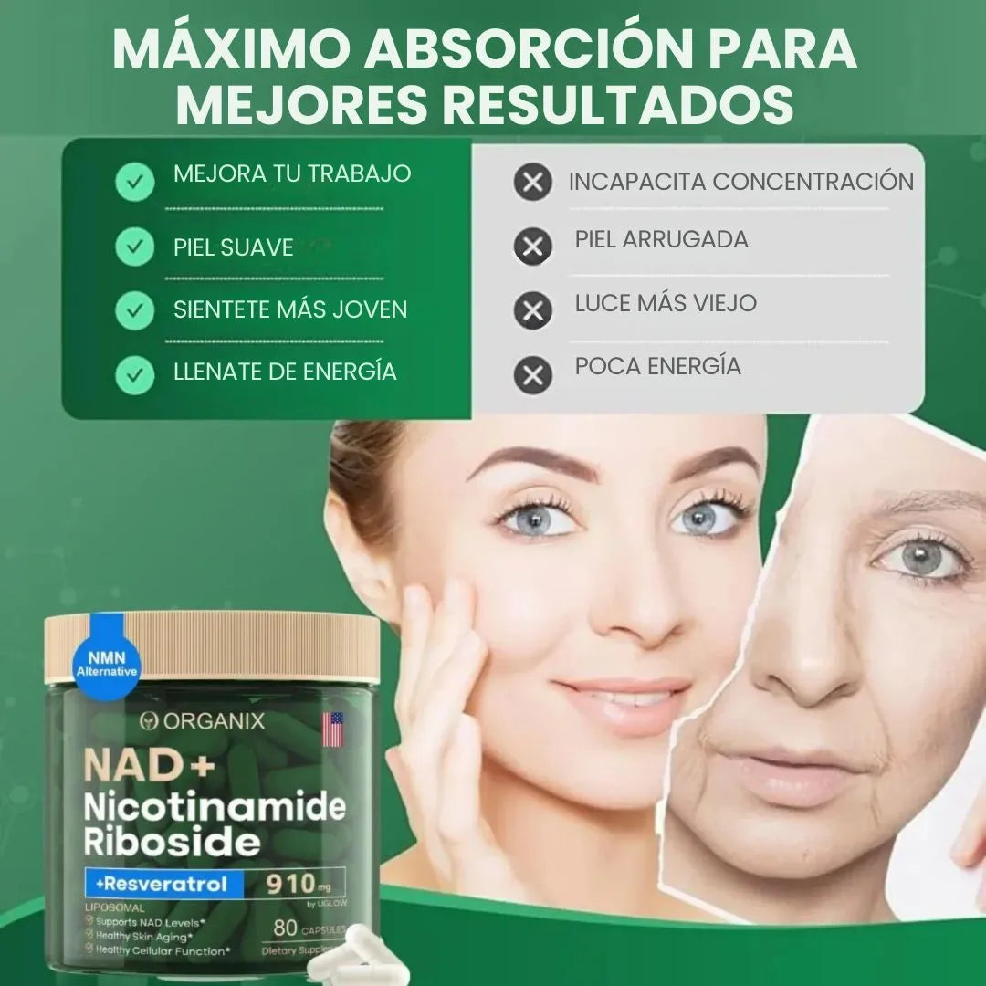 NAD+ NR 900 | COMPLEJO ANTIENVEJECIMIENTO LIPOSOMAL