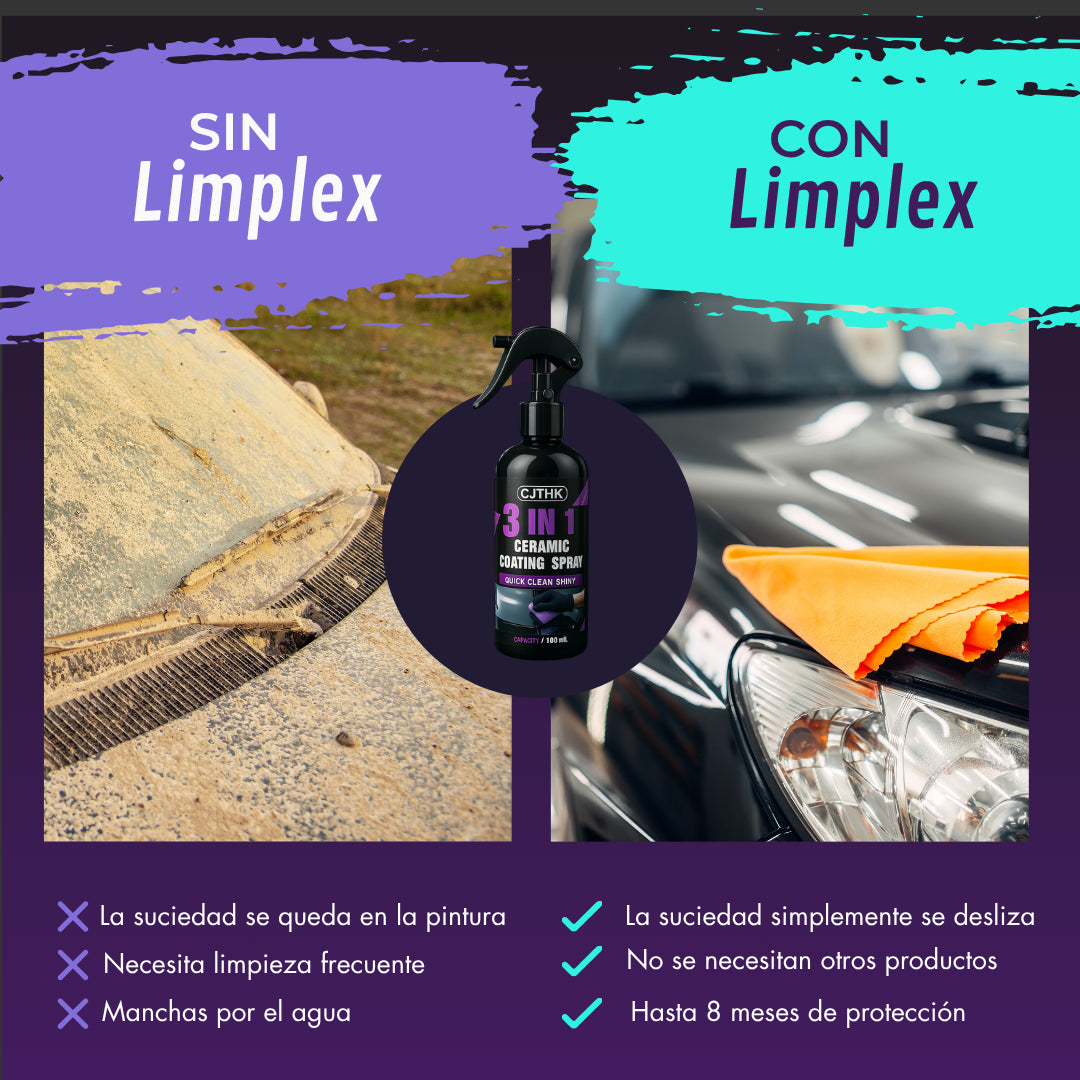 LIMPLEX - Spray 3 en 1 para autos