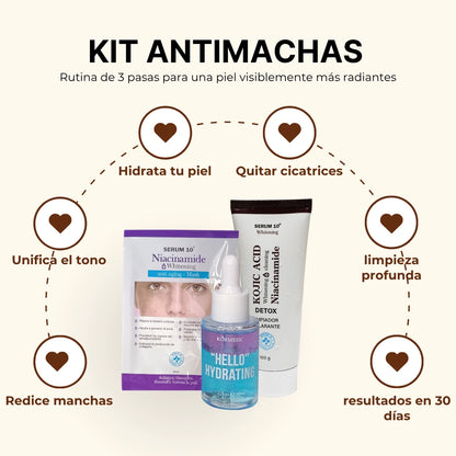 KIT ACLARANTE E HIDRATANTE DE 3 PASOS