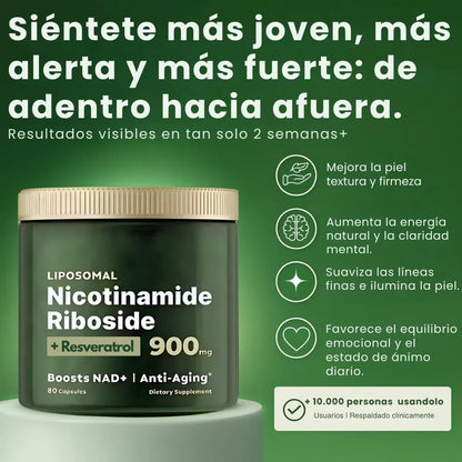 NAD+ NR 900 | COMPLEJO ANTIENVEJECIMIENTO LIPOSOMAL