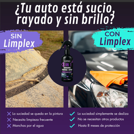 LIMPLEX - Spray 3 en 1 para autos